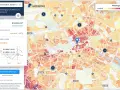 Karte zeigt Immobilienpreise in Essen, mit farblich markierten Wohnlagen von einfach bis herausragend.