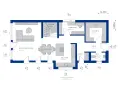 Grundriss Haus erstellen: Wohnen/Essen, Kochen, Arbeiten, Diele, WC, Garderobe, Technik, Treppe.