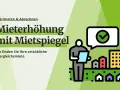 Mietanpassung mit Mietspiegel: So finden Sie die ortsübliche Vergleichsmiete in Altena. Illustration zeigt eine Person mit Dokumenten vor einer Stadtsilhouette.