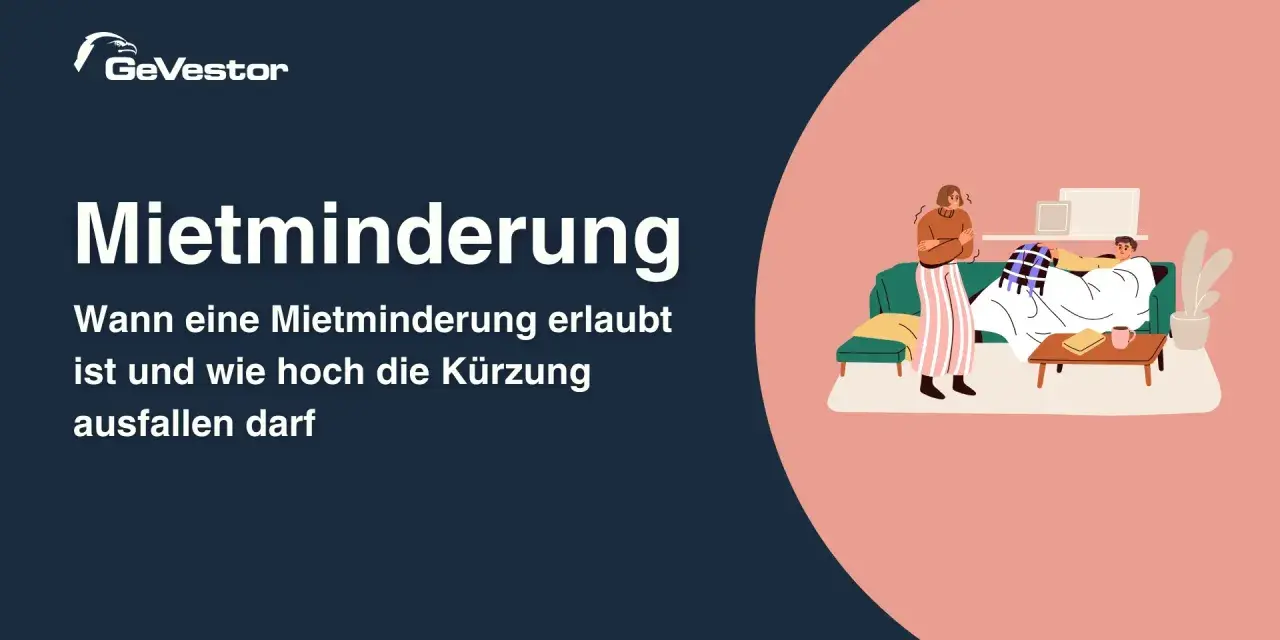 Mietminderung beantragen: Ein Mann liegt krank auf dem Sofa, während eine Frau besorgt daneben steht. Die Grafik erklärt, wann eine Mietminderung möglich ist.