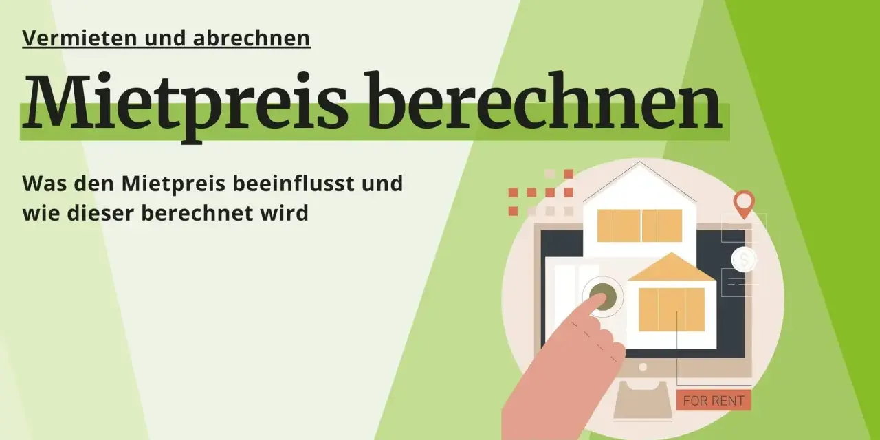 Mietpreisberechnung für Langenfeld: Ein Finger tippt auf ein Haus-Symbol auf einem Bildschirm, um den Mietpreis zu ermitteln.