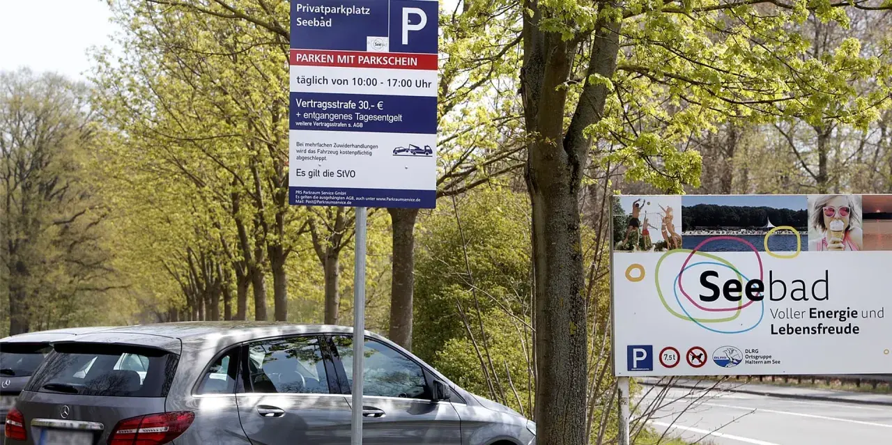 Privatparkplatz am Seebad: Parken mit Parkschein täglich von 10-17 Uhr. Halterner Stausee Parken ist hier geregelt.