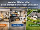 Wohnfläche, Nutzfläche und Grundfläche: Was ist ein Penthouse? Die Grafik erklärt die Flächenarten beim Immobilienverkauf.