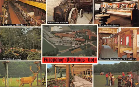 Bilder vom Europahof Prickings-hof: Tierstall, Museum, Laden, Rhododendronpark, Wildgehege, Speiseräume, Kinderspielwiese.