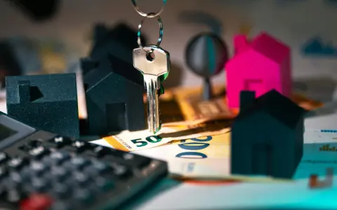 Schlüssel, Häuser, Geld und ein Taschenrechner – alles bereit für den Mietspiegel Lemgo.