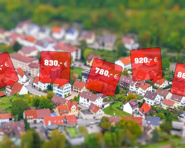 Mietspiegel Monheim am Rhein: Preise von 670 € bis 920 € für Wohnungen in einer idyllischen Siedlung.