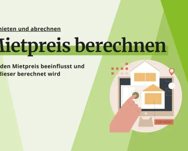 Mietpreisberechnung für Langenfeld: Ein Finger tippt auf ein Haus-Symbol auf einem Bildschirm, um den Mietpreis zu ermitteln.