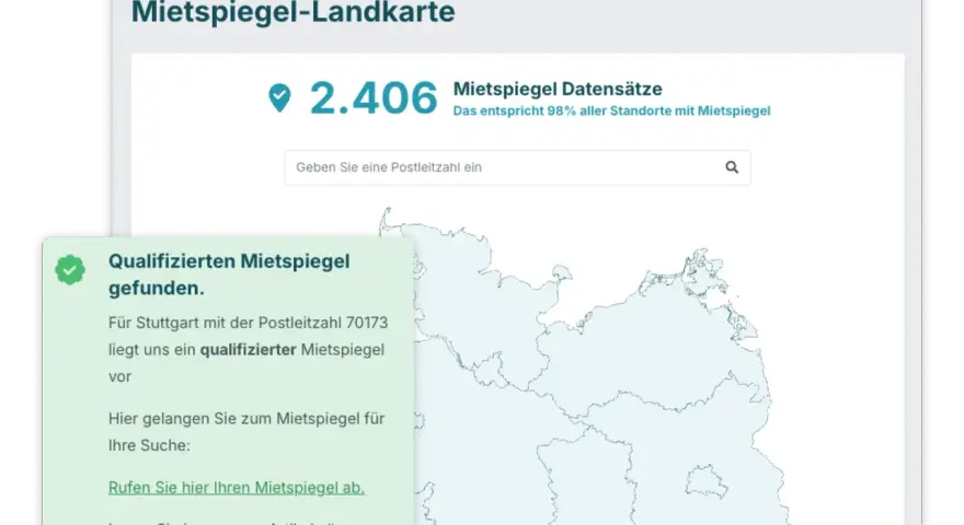 Mietspiegel-Landkarte zeigt 2.406 Datensätze. Suche nach Mietspiegel Xanten oder gib eine Postleitzahl ein.