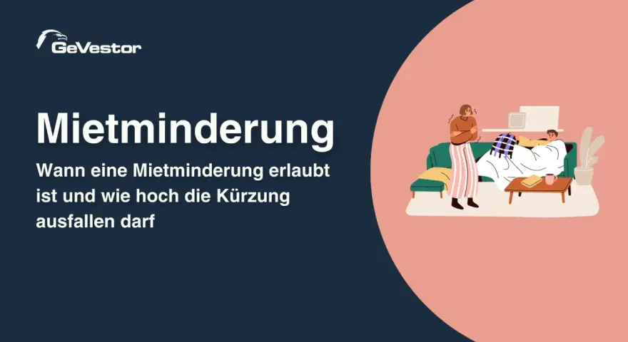 Mietminderung beantragen: Ein Mann liegt krank auf dem Sofa, während eine Frau besorgt daneben steht. Die Grafik erklärt, wann eine Mietminderung möglich ist.